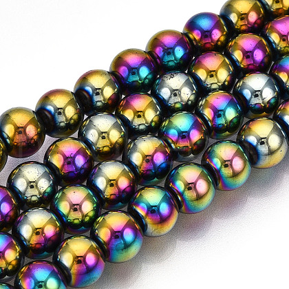 Electroplate Glass Beads Strands EGLA-T021-8mm-13D-1