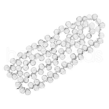 FIBLOOM Electroplate Transparent Glass Beads Strands EGLA-FI0001-01B-1