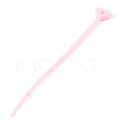 Heart Shape Silicone Cable Zip Ties AJEW-C034-02H-1