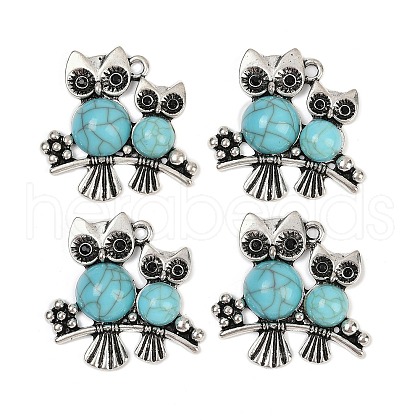 Resin Imitation Turquoise Pendants FIND-C068-23AS-1