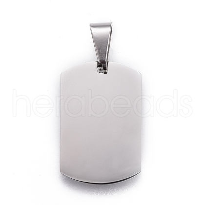 Tarnish Resistant 201 Stainless Steel Stamping Blank Tag Pendants STAS-O044-01-P122-1
