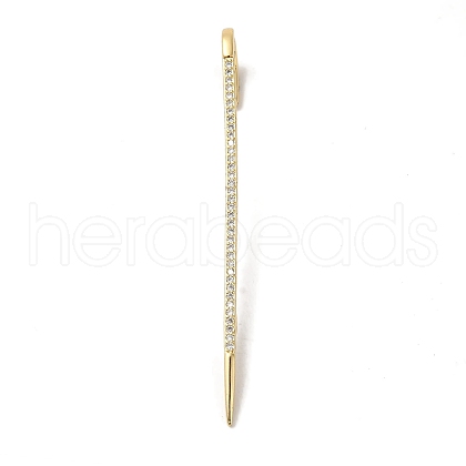 Brass Micro Pave Clear Cubic Zirconia Ear Wrap Crawler Hook Earrings for Women EJEW-C097-01G-03-1