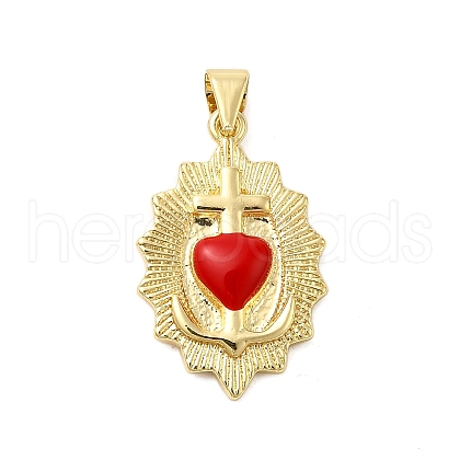 Brass Enamel Pendants KK-P303-08A-G-1