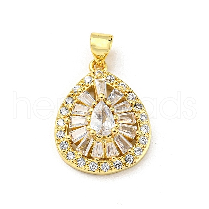 Brass Micro Pave Cubic Zirconia Pendants FIND-Z023-17G-1