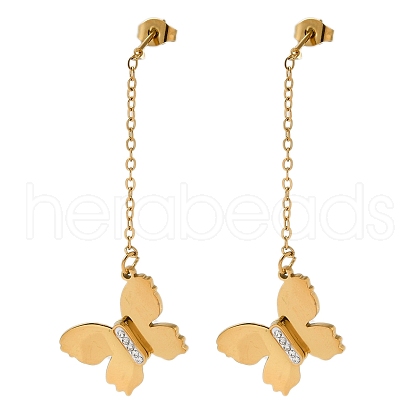 Stainless Steel Stud Earrings EJEW-C110-03G-1
