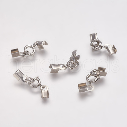 Tarnish Resistant 304 Stainless Steel Spring Ring Clasps STAS-L021-14P-1