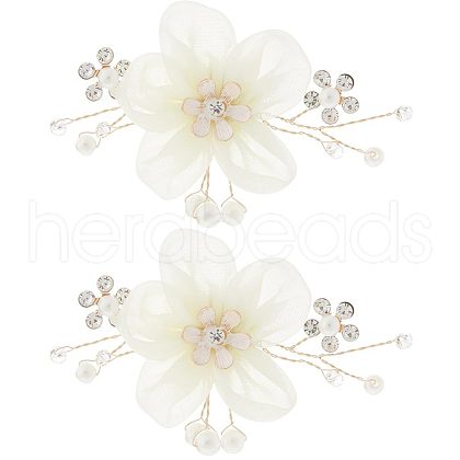 Detachable Cloth Flower Shoe Decoration AJEW-WH0326-76A-1