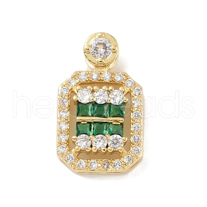 Rack Plating Brass Micro Pave Cubic Zirconia Pendants KK-A224-20G-02-1