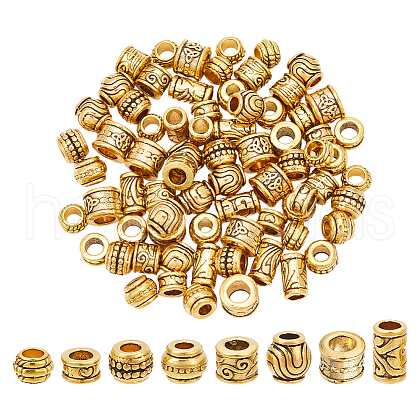  80Pcs 8 Styles Tibetan Style European Beads DIY-NB0012-43F-1