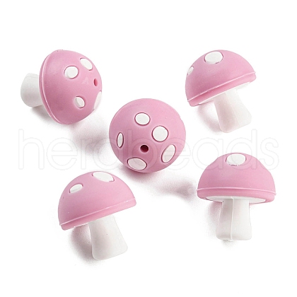 Mushroom Food Grade Silicone Focal Beads SIL-Z011-01-1