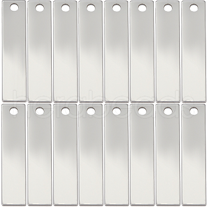 SUNNYCLUE 50Pcs 201 Stainless Steel Rectangle Stamping Blank Tag Pendants STAS-SC0008-72-1