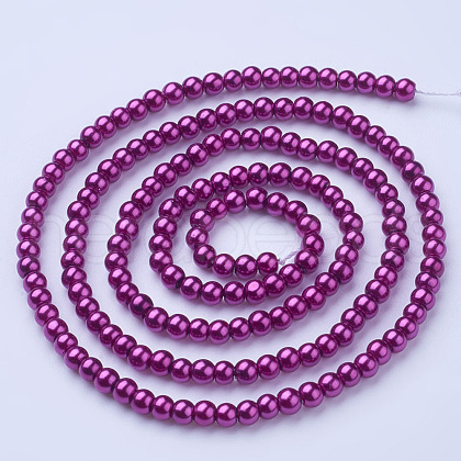 Glass Pearl Beads Strands X-HY-4D-B35-1