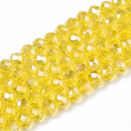 Electroplate Glass Beads Strands EGLA-A034-T1mm-B20-1