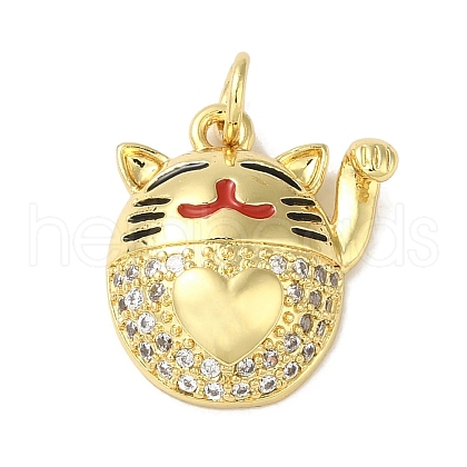 Rack Plating Brass Micro Pave Cubic Zirconia Pendants KK-P272-13G-1