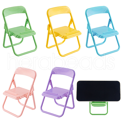 CRASPIRE 5pcs 5 style Cute Mini Chair Shape Cell Phone Stand AJEW-CP0007-16-1