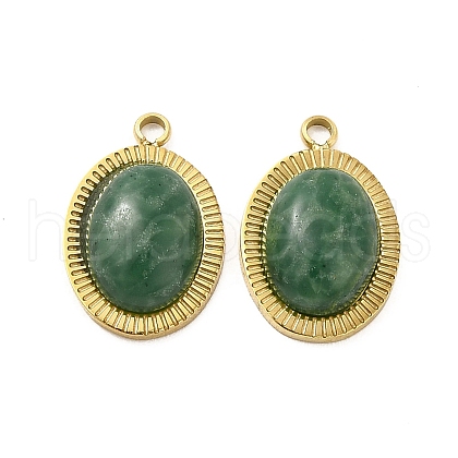 Natural African Jade Oval Charms STAS-J401-VC669-1