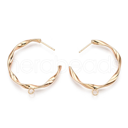 Brass Stud Earring Findings KK-N186-48G-1