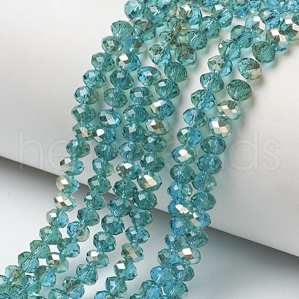 Electroplate Glass Beads Strands EGLA-A034-T4mm-K19-1