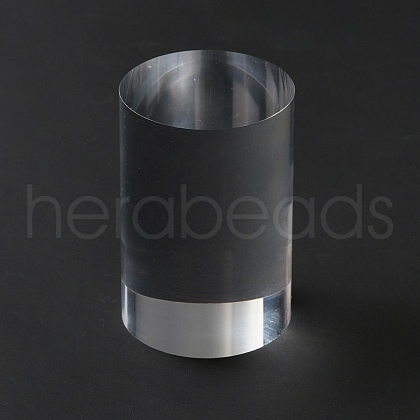 Column Transparent Acrylic Jewelry Display Pedestals ODIS-WH0329-32C-1