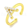 Rack Plating Brass Open Cuff Rings for Women RJEW-F162-01G-A-1