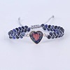 Heart Natural Imperial Jasper Beads Link Bracelets WG1E55C-08-1