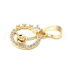 Brass Micro Pave Cubic Zirconia Pendants KK-D357-04A-G-2