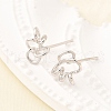 Hollow Flower 925 Sterling Silver Stud Earrings EJEW-S271-03P-2