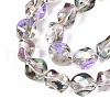 Electroplate Transparent Glass Beads Strands EGLA-N017-01D-3