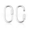   2Pcs Rhodium Plated 925 Sterling Silver Locking Carabiner Clasps STER-PH0002-42-7
