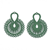 430 Stainless Steel Filigree Pendants STAS-S108-22B-2