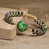 Heart Natural Imperial Jasper Beads Link Bracelets WG1E55C-12-1