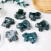 Natural Moss Agate Carved Frog Figurines PW-WG62C88-01-2