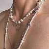 Cross Stainless Steel & Plastic Imitation Pearl Pendant Multi Layered Necklaces for Women FS-WGBBA27-01-1