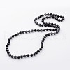 Natural Snowflake Obsidian Necklaces X-NJEW-D264-15-1