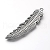 Feather Brass Micro Pave Cubic Zirconia Big Pendants ZIRC-O019-06B-2
