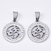 201 Stainless Steel Filigree Pendants STAS-N089-44P-1
