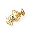 Brass Micro Pave Cubic Zirconia Pendants KK-P308-24G-2