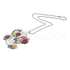 Skull with Flower Acrylic Pendant Decoration RJEW-E007-03P-08-2