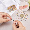   120pcs 3 Colors Hammered Brass Cord End Caps KK-PH0001-83-6