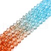 Gradient Color Baking Painted Glass Bead Strands DGLA-A039-T4mm-A016-4
