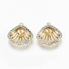 Hollow Brass Micro Pave Clear Cubic Zirconia Peg Bails Charms KK-R117-009-NF-1
