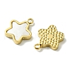 Ion Plating(IP) 304 Stainless Steel Pave Shell Star Charms X-FIND-Z028-26G-2