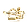 Brass Micro Pave Cubic Zirconia Pendants KK-C087-02G-2