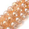 Transparent Electroplate Glass Beads Strands EGLA-N002-34F-F01-1