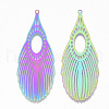 Ion Plating(IP) 201 Stainless Steel Filigree Big Pendants X-STAS-S108-91-2