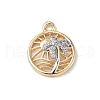 Brass Micro Pave Cubic Zirconia Pendants KK-C104-01G-1