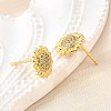 Brass Micro Pave Clear Cubic Zirconia Stud Earrings EJEW-G433-03G-3