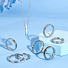 Unicraftale 201 Stainless Steel Grooved Finger Rings Set for Men Women RJEW-UN0002-64C-3