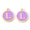 Golden Plated Alloy Enamel Charms ENAM-S118-10L-1