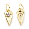 Brass Micro Pave Cubic Zirconia Pendants KK-P187-15E-G-2